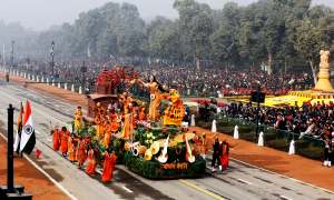 A tableau from the eastern state of West Bengal is displayed during the Republic Day parade in New Delhi, India, January 26, 2016. REUTERS/Altaf Hussain